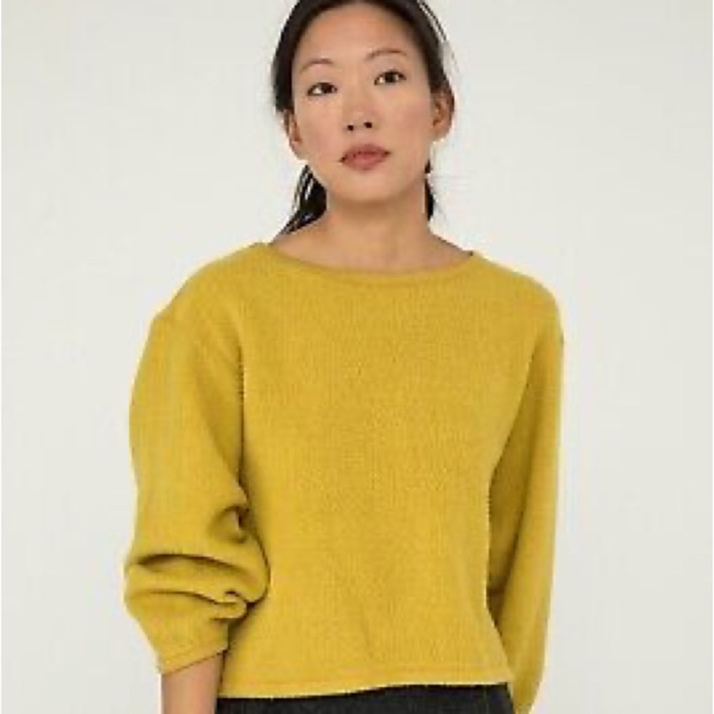 ES x Alabama Chanin Billie sweater, XXS, Citron
